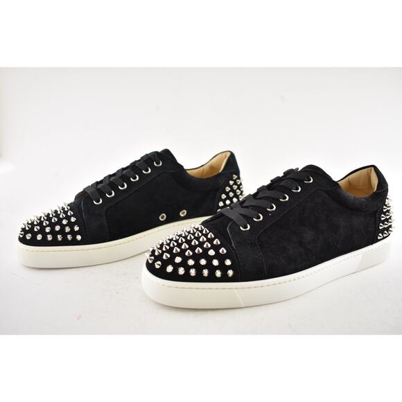 Christian Louboutin Men Seavaste 2 Flat Black Silver Spike Low Top Sneaker 44 11 - Picture 10 of 12